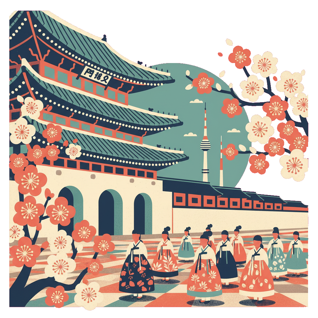 South Korea illustration