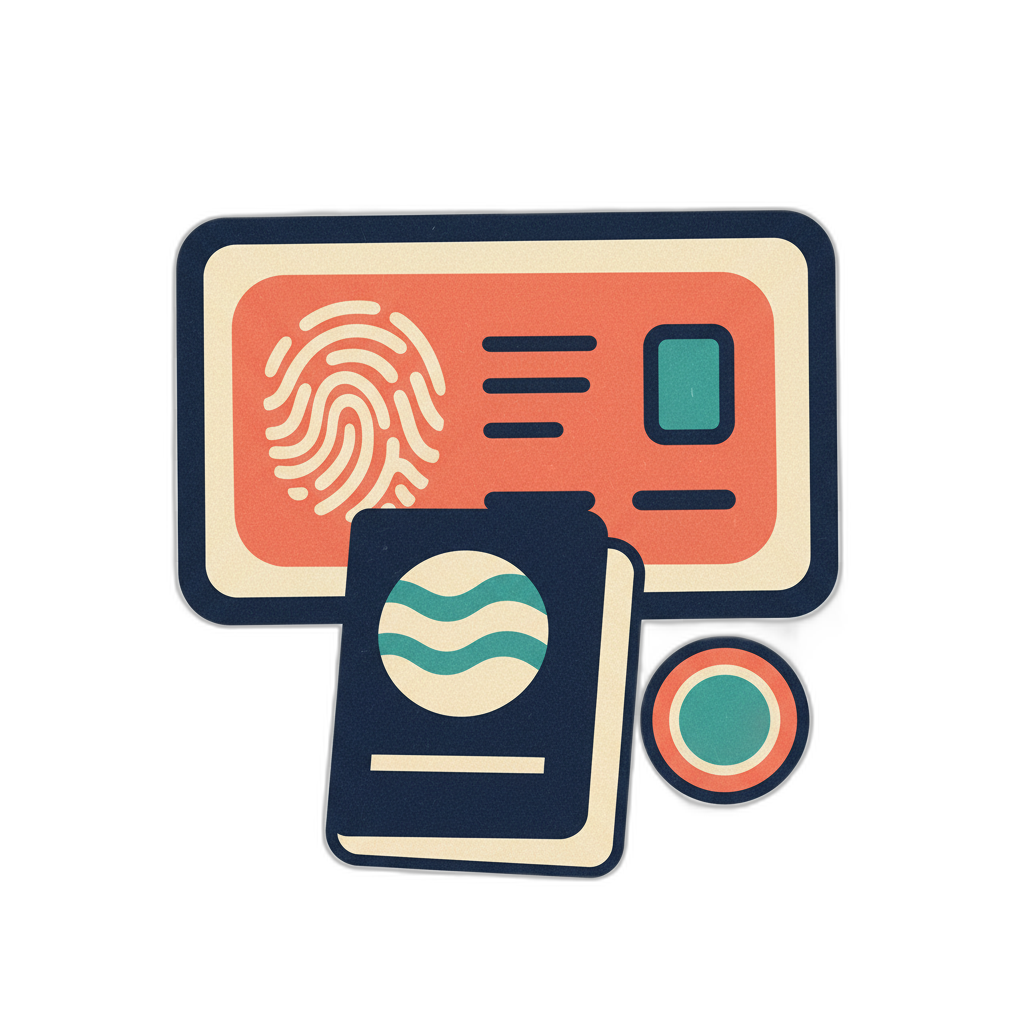 TIE residency card illustration with fingerprint and chip